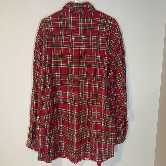 Red Head Lot of 2 Button Down Shirt Mens XLT Red Green Plaid Long Sleeve Flannel - Picture 13 of 13